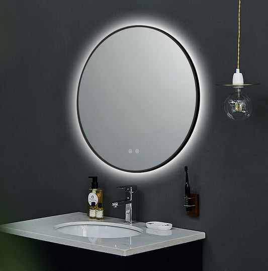 LED-spejl Ares Sort
