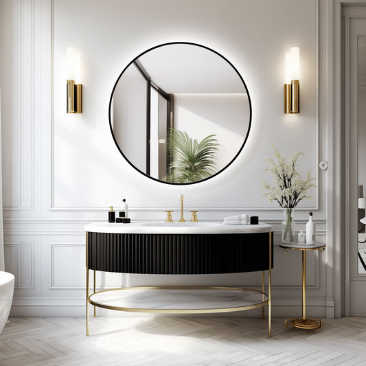 LED-spejl Ares Sort