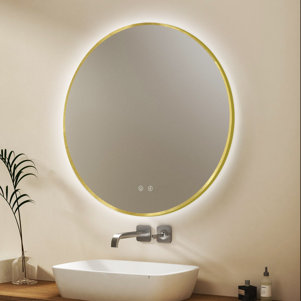 LED-spejl Ares Guld