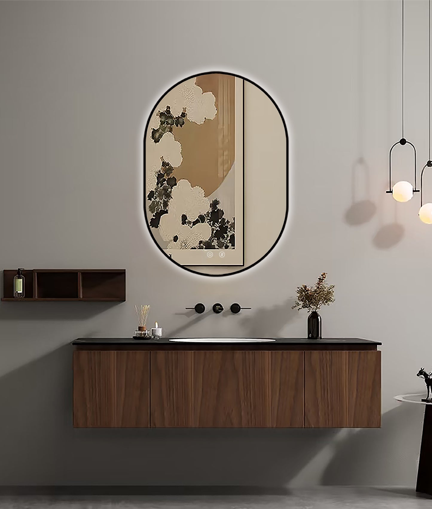 Selene Black LED-spejl