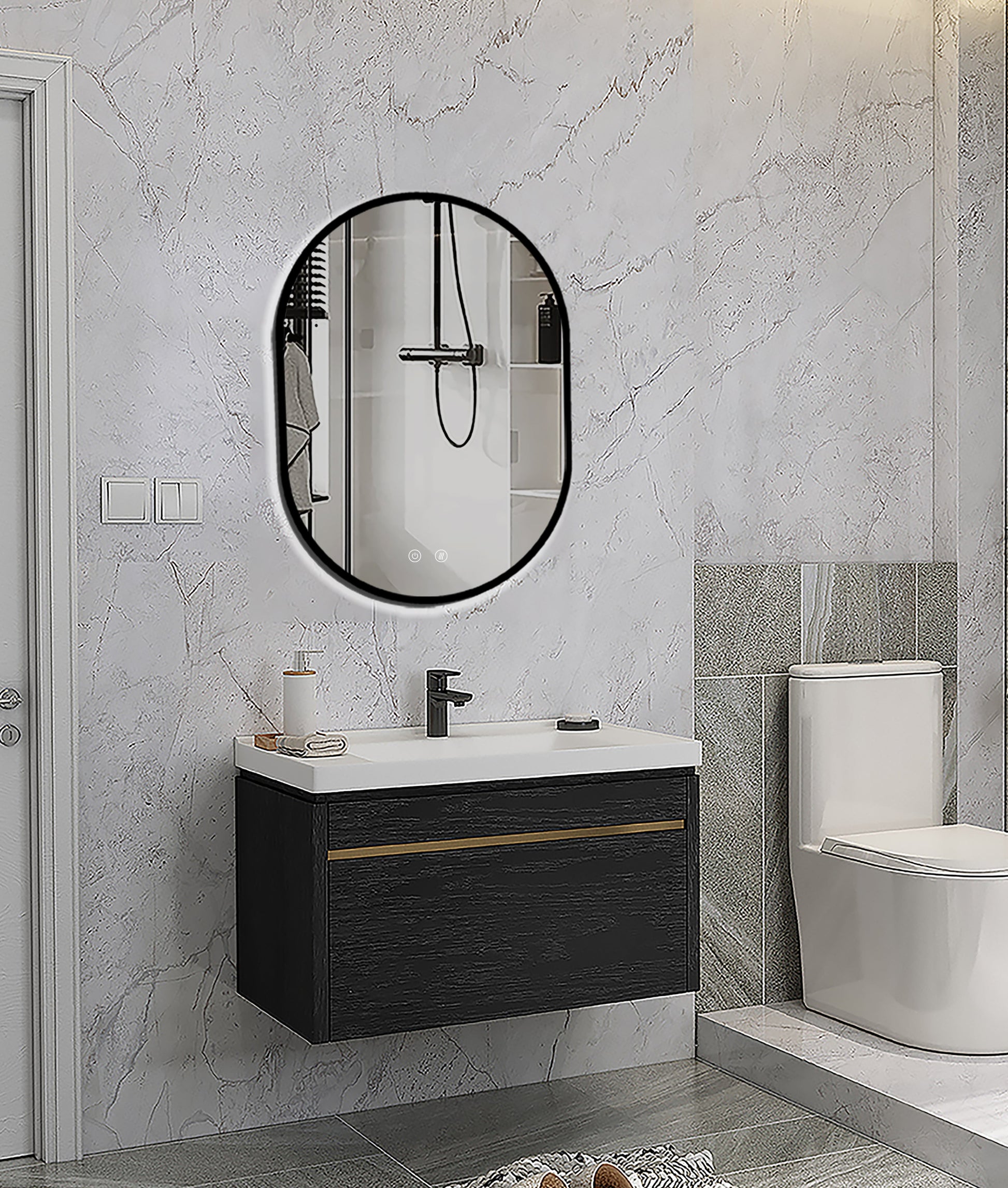 Selene Black LED-spejl