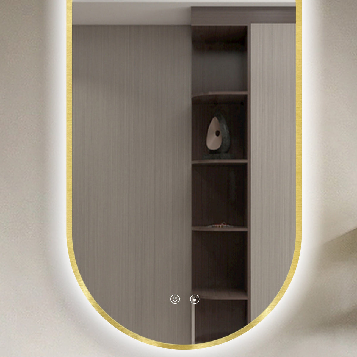LED-spejl Selene Guld & Sort
